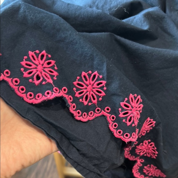 J. Crew Navy and Pink Embroidered Midi Sundress Size XS/S - Picture 4 of 6